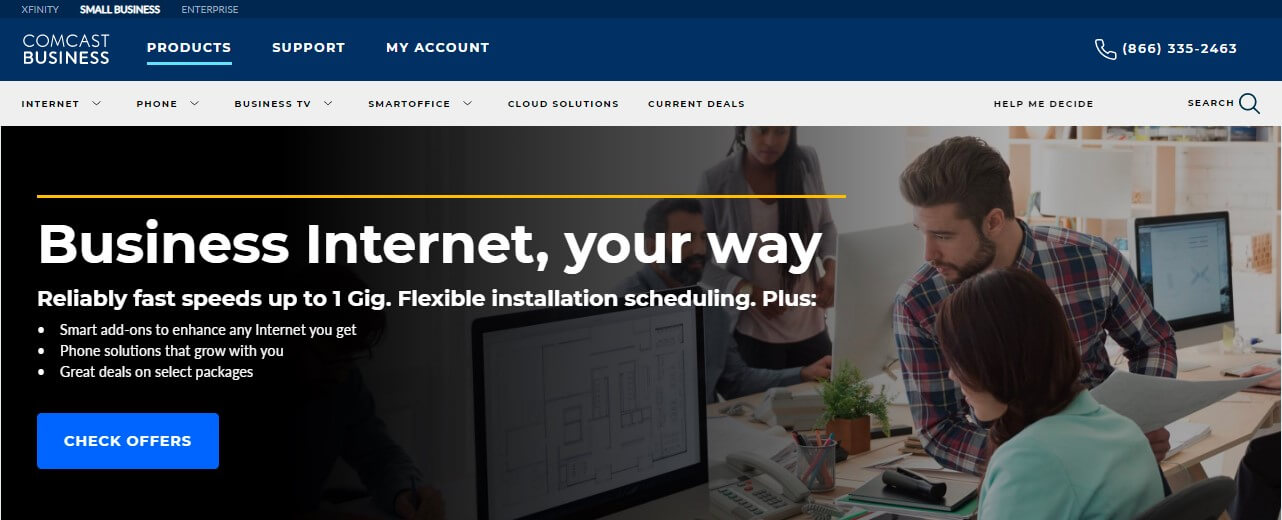 Comcast Business web screenshot - 19 Best Office Phone Systems Guide 