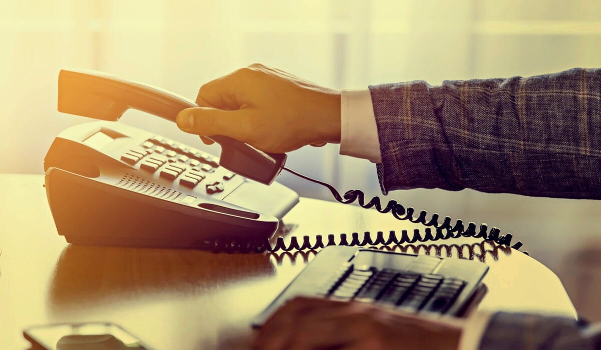 business phone on desk