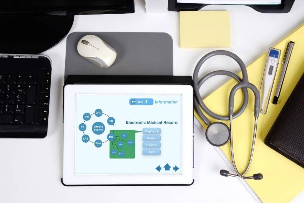 Electronic Medical Record - billing systems - medical record in a tablet showing electronic record