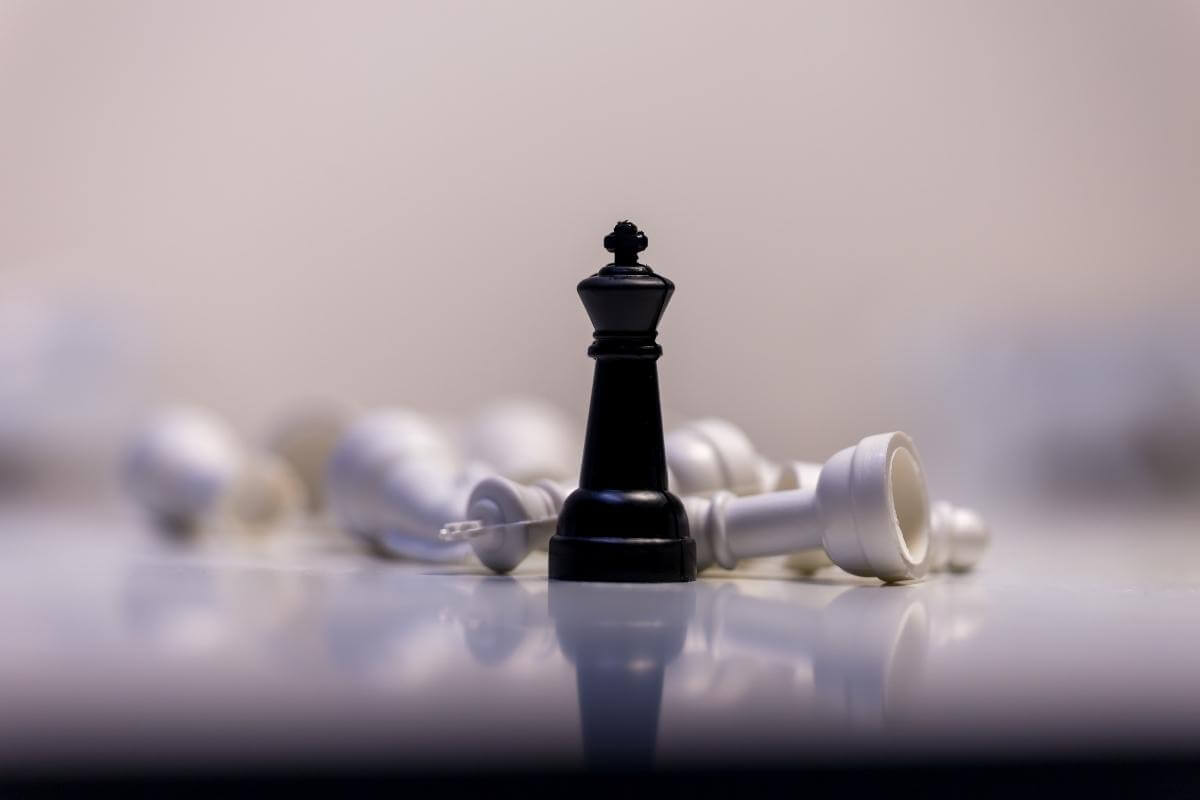 Chess game background- strategy and competitive advantage concept