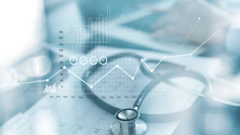 Medical Coding and Payment Collections - Featured Image - Healthcare business graph and Medical examination and businessman analyzing data and growth chart on blurred background