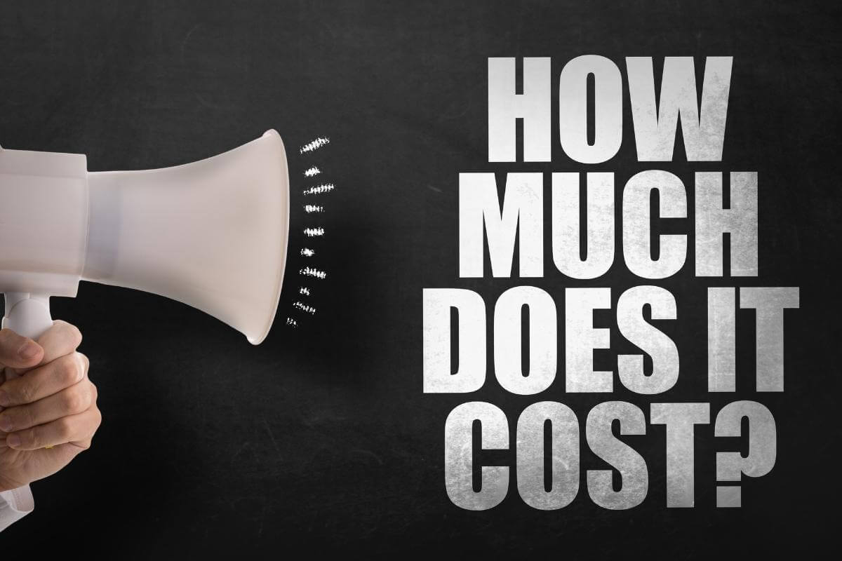 Image showing a loud speaker with questions commonly asked in business - how does a service cost
