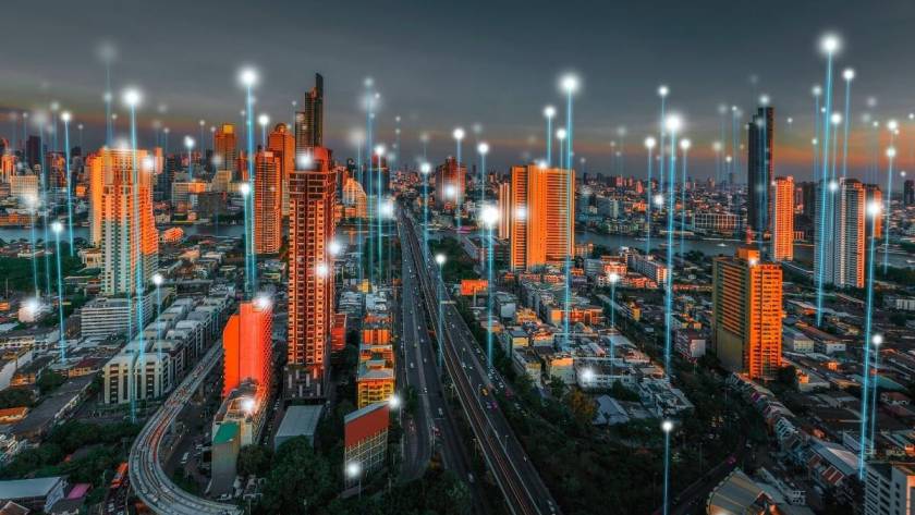 Technology BPO Outsourcing - Smart city and dot point connect modern telecom systems - Information Technology Outsourcing