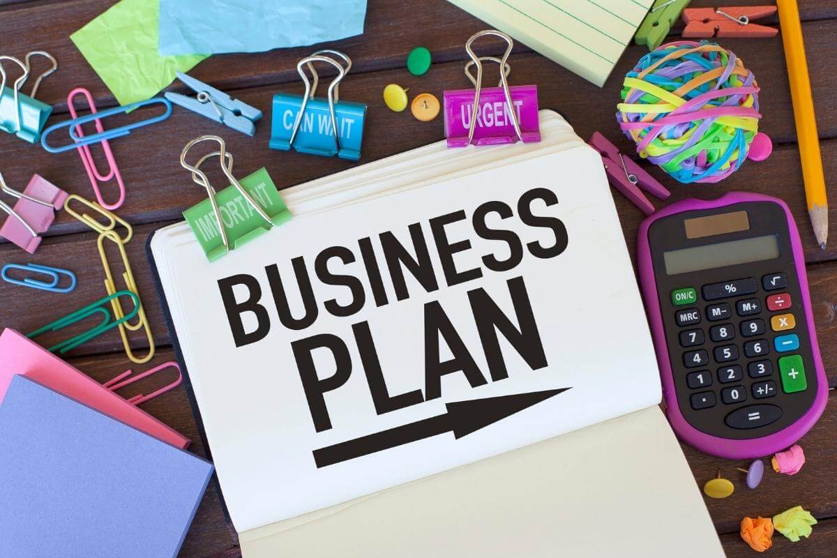 Business plan concept, analysis, forecasting, financial accounting concept in office. 