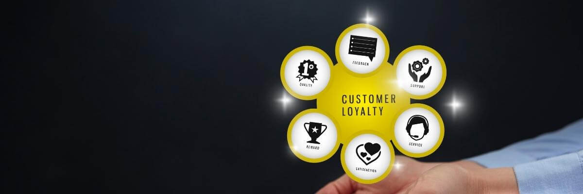 Hands presenting customer loyalty concept of customer support outsourcing companies
