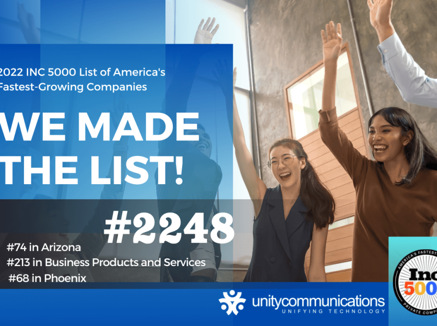 Unity Communications Appears on the Inc. 5000 List of Fastest-Growing Private Companies