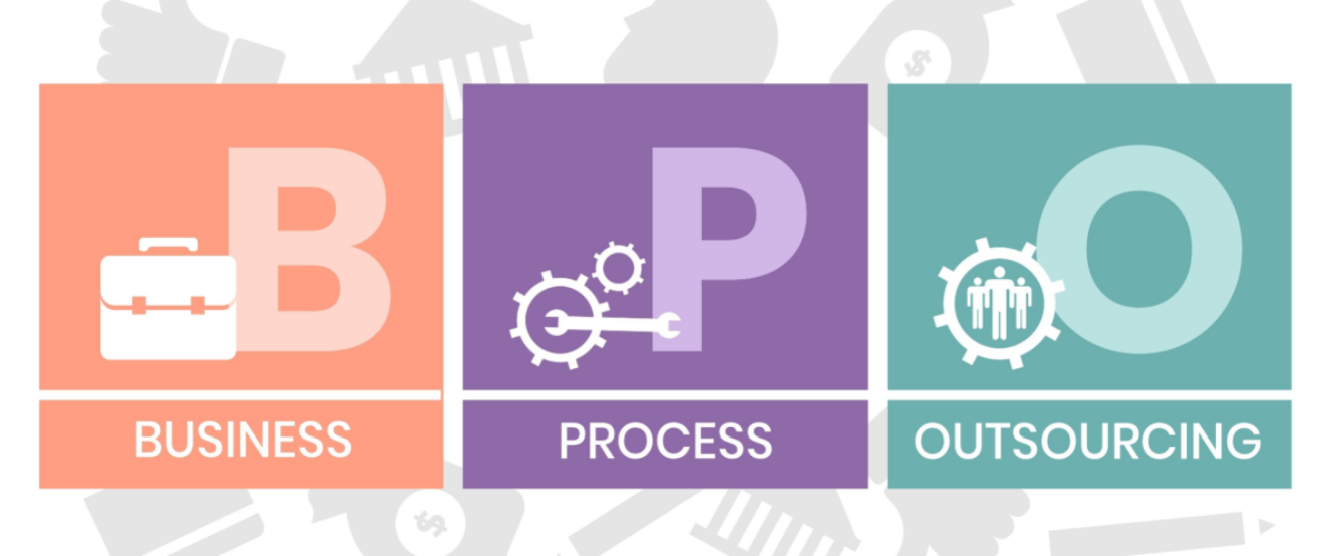 BPO - Business Process Outsourcing. acronym, business concept background. Vector illustration for website banner, marketing materials, business presentation, online