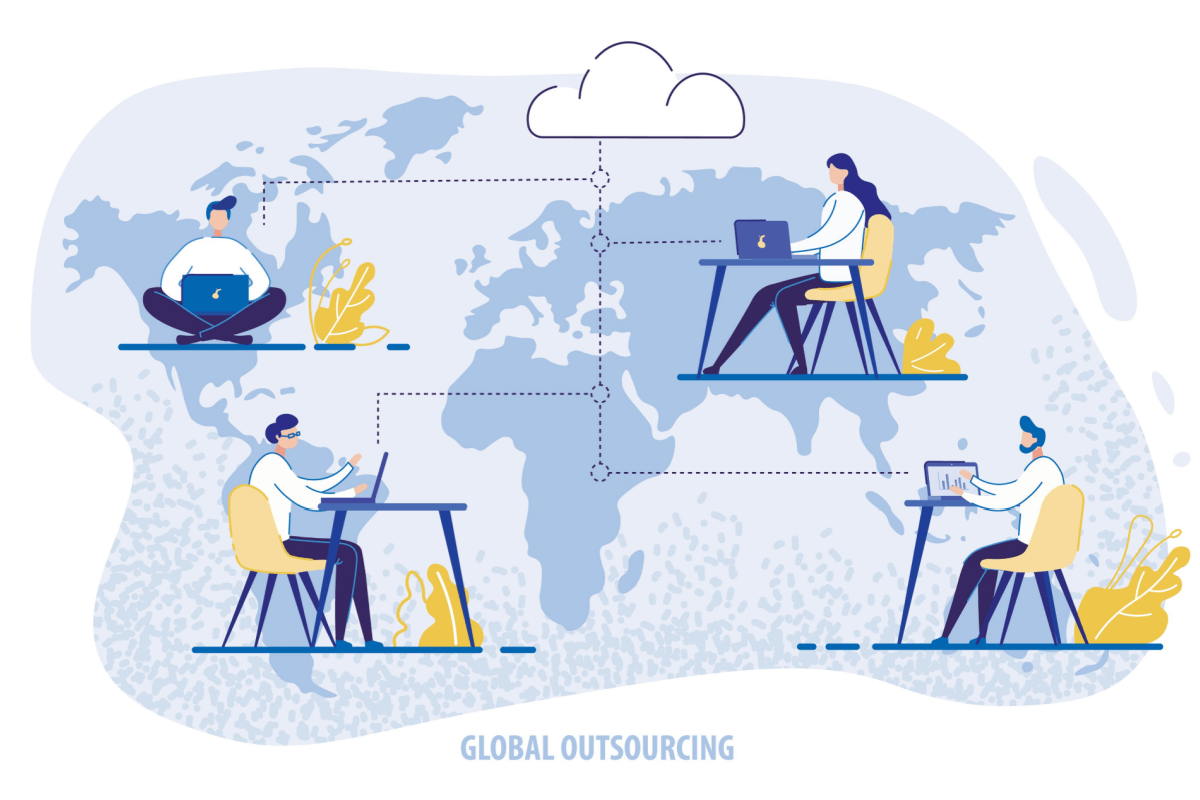 Remote E-commerce Customer Service Specialists Team, global outsourcing concept
