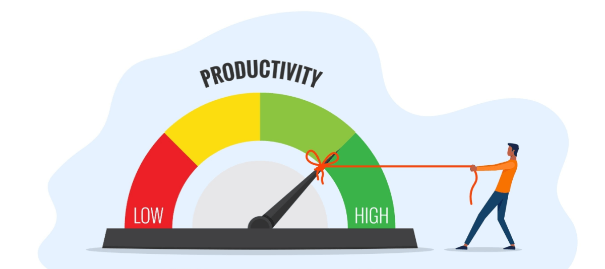 What To Expect From Outsourcing Medical Data Entry_Productivity measurement concept. Businessman pulling a rope to high pointing symbol