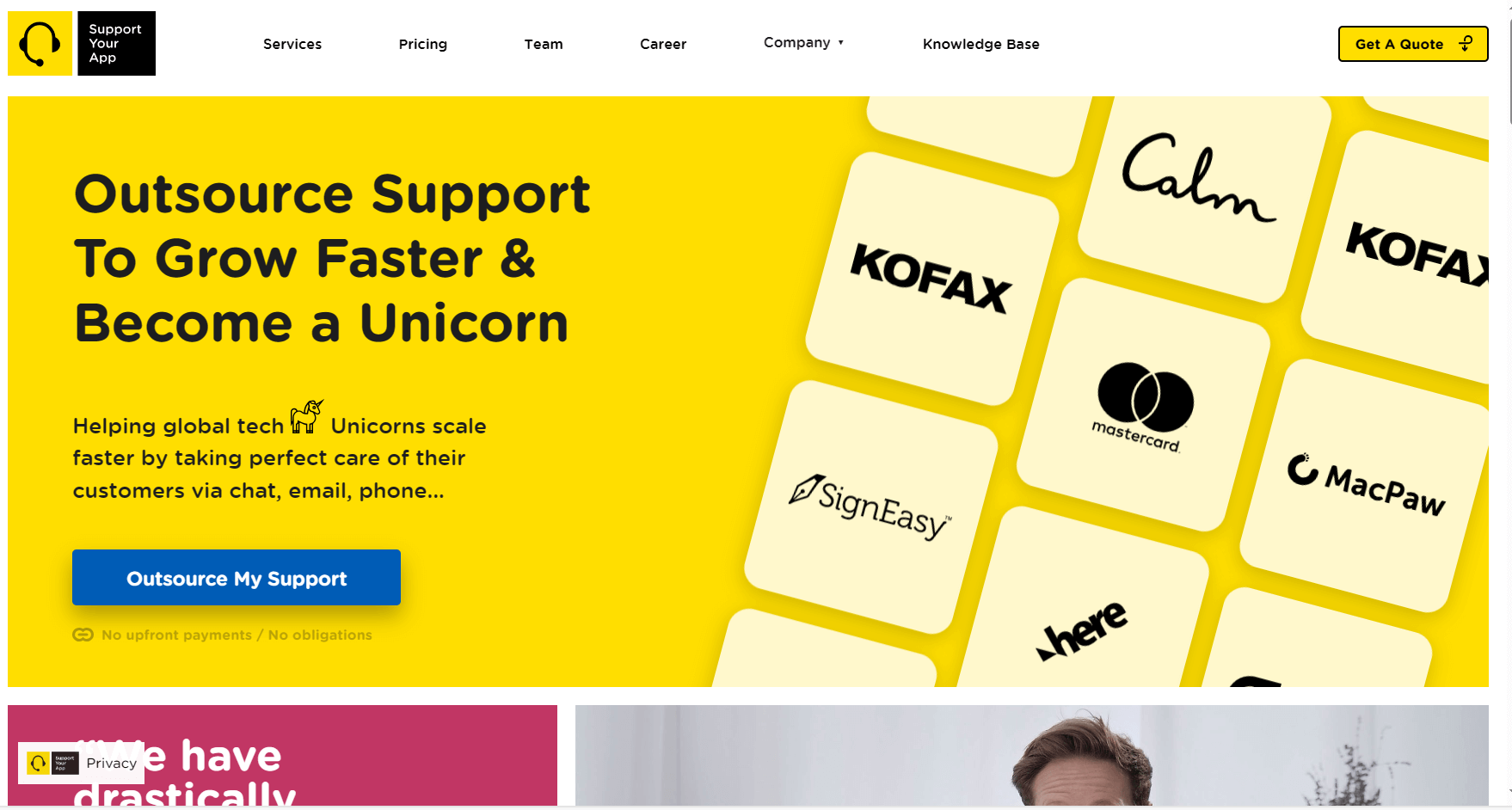 SupportYourApp website screenshot 2024