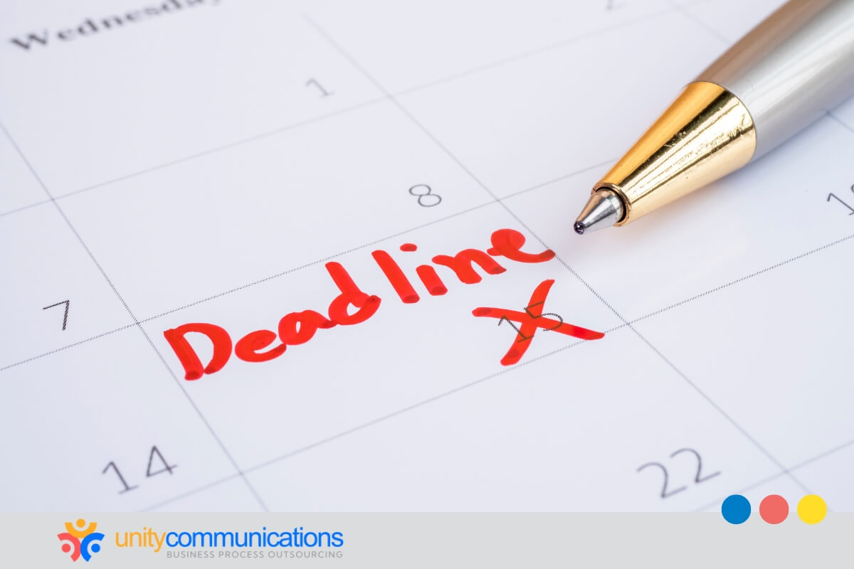 Addressing potential delays and missed deadlines