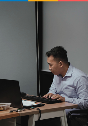 Team Photo- Showing an employee busy working, even without a superior wathing over him