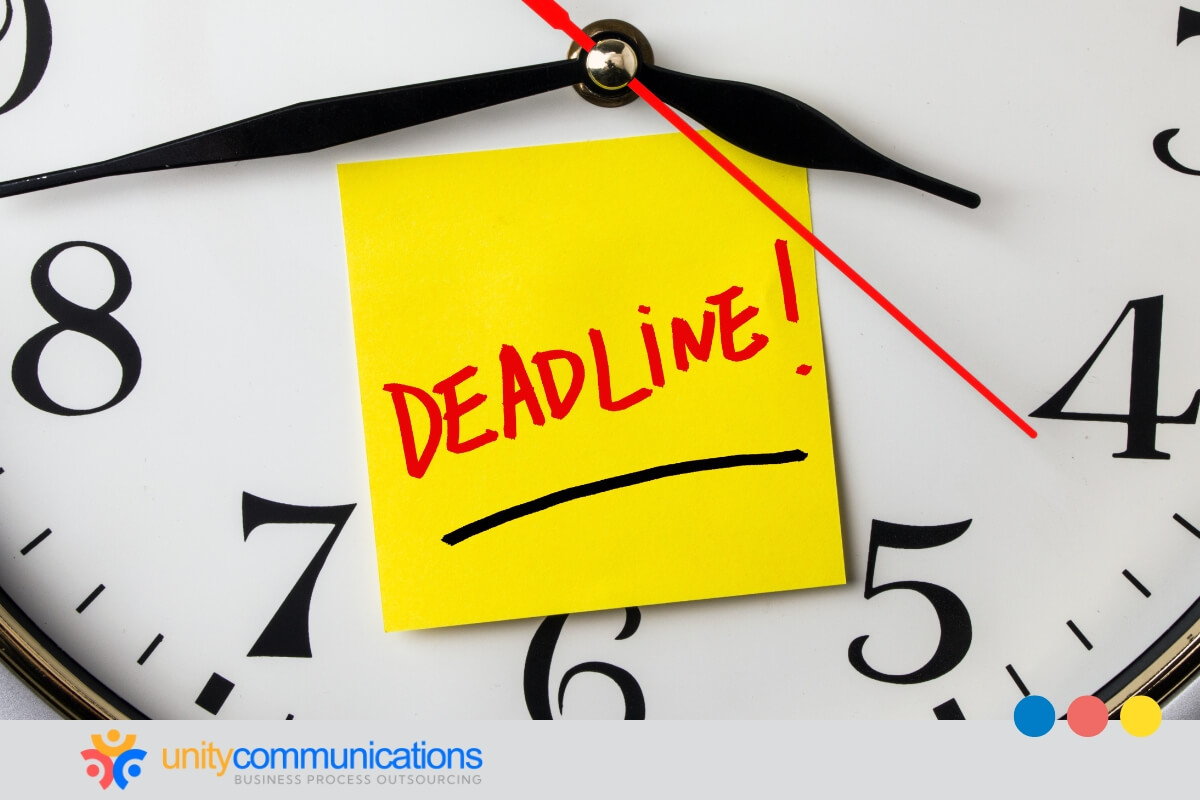 Managing deadlines for timely delivery